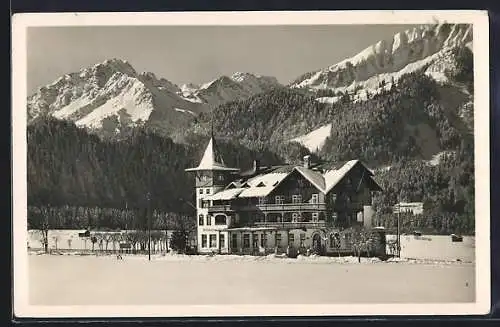 AK Oberstdorf, Hotel Wittelsbacher Hof im Schnee