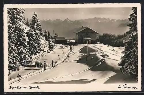 AK Nesselwang, Sportheim Böck in Schneelandschaft