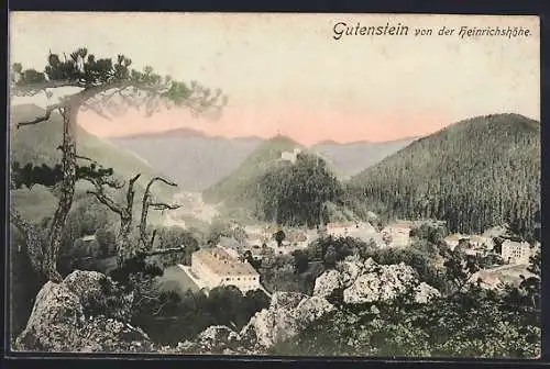 AK Gutenstein, Ortsausblick von der Heinrichshöhe