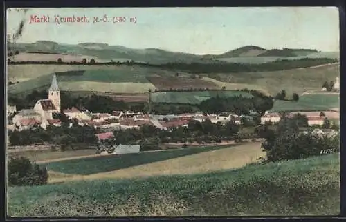 AK Markt Krumbach /N.-Ö., Teilansicht mit Kirche