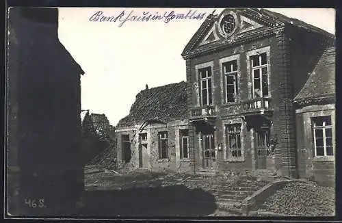 Foto-AK Bahnhof Frignicourt nach der Bombardierung