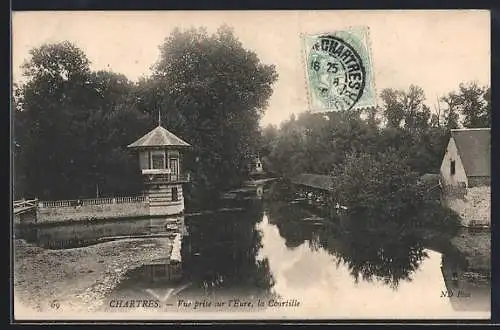 AK Chartres, Vue prise sur l`Eure, La Courtille