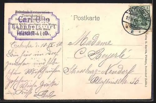 AK Teterchen, Bahnhof, Kloster und Inneres des Klosters