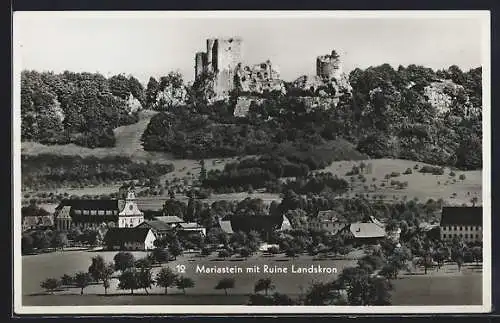 AK Mariastein, Ortsansicht mit der Ruine Landskron