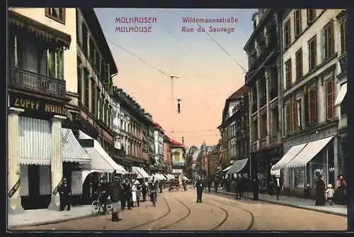 AK Mülhausen / Mulhouse, Wildemannstrasse, Rue du Sauvage