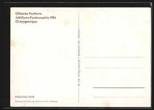AK Oberammergau, Jubiläums-Passionsspiele 1934, Passions-Chor