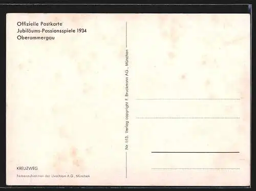 AK Oberammergau, Jubiläums-Passionsspiele 1934, Kreuzweg