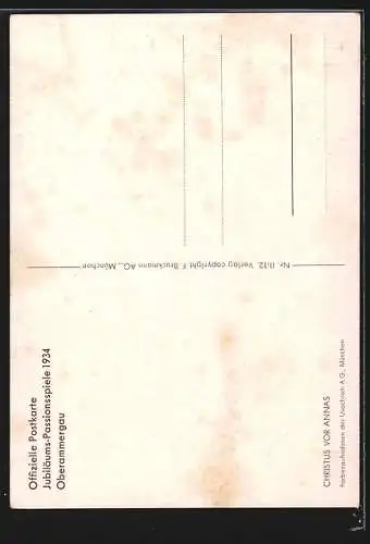AK Oberammergau, Passionsspiele 1934, Christus vor Annas