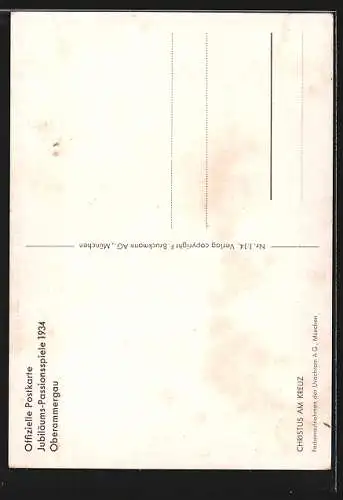 AK Oberammergau, Passionsspiele 1934, Christus am Kreuz