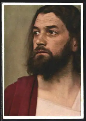 AK Oberammergau, Jubiläums-Passionsspiele 1934, Schauspieler Alois Lang als Jesus