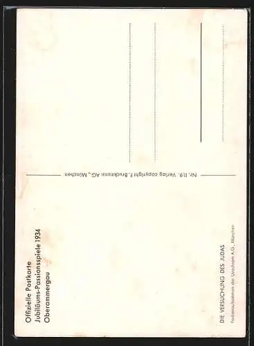 AK Oberammergau, Jubiläums-Passionsspiele 1934, Die Versuchung des Judas