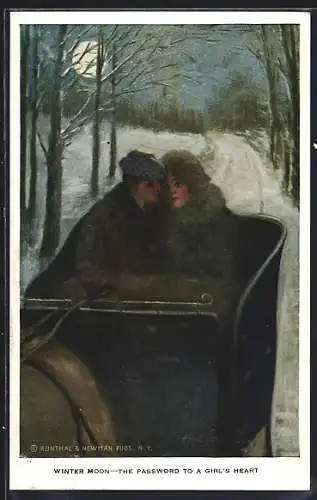 Künstler-AK Alfred James Dewey: Winter-Moon, The Password to a girl`s Heart