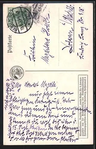 Künstler-AK Ernst Kutzer: Junger Mann schaut zur Frau in der Gasse