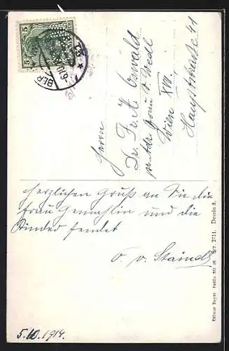 AK Spruch von Kaiser Wilhelm II.: Ich kenne keine Parteien mehr, ich kenne nur Deutsche!