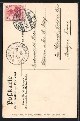 AK Allerheiligen, Frau blickt einem Gebirge entspringenden Bach hinauf