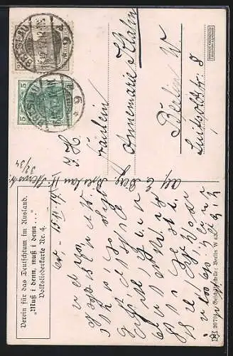 Künstler-AK Wanderer verabschiedet sich von seiner Geliebten