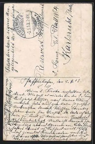 AK Frau in elsässer Tracht mit Blumenstrauss am Ufer