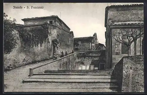 AK Fiesole, Strassenpartie mit S. Francesco