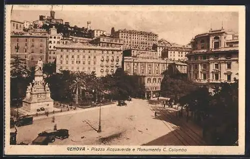 AK Genova, Piazza Acquaverde e Monumento C. Colombo