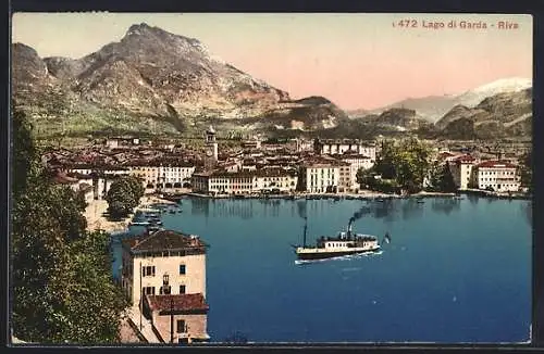 AK Riva del Garda, Blick über den Ort Richtung Sarcatal