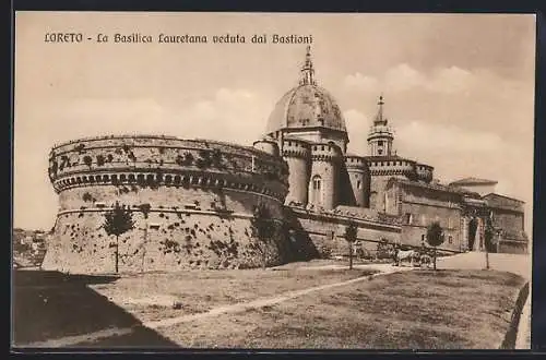 AK Loreto, La Basilica Lauretana veduta dai Bastioni