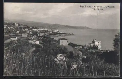 AK San Remo, Panorama da Ponente e Villa Helios