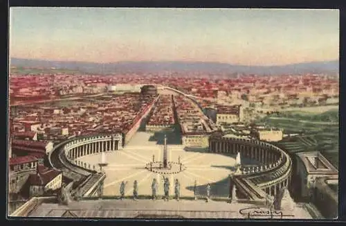 AK Roma, Panorama della Città dalla Basilica di S. Pietro