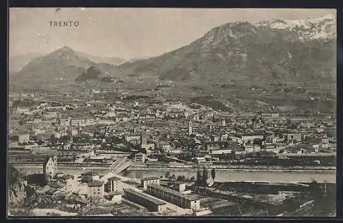 AK Trento, Ortsansicht aus der Vogelschau