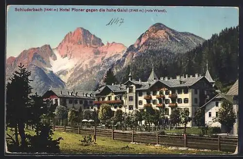 AK Schluderbach, Hotel Ploner gegen die hohe Gaisl