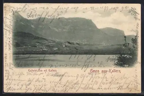 AK Kaltern, Ortsansicht mit Kalterer See