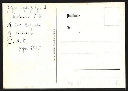 Künstler-AK Döbrich-Steglitz: Jäger zu Pferde bei der Patrouille im Morgengrauen