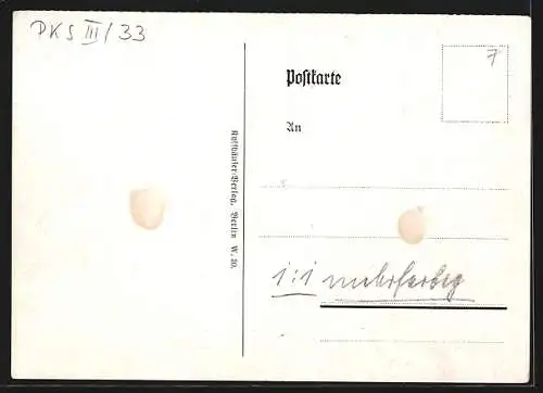 Künstler-AK Döbrich-Steglitz: Parade-Aufstellung, Kür. Rgt. 1. VI.