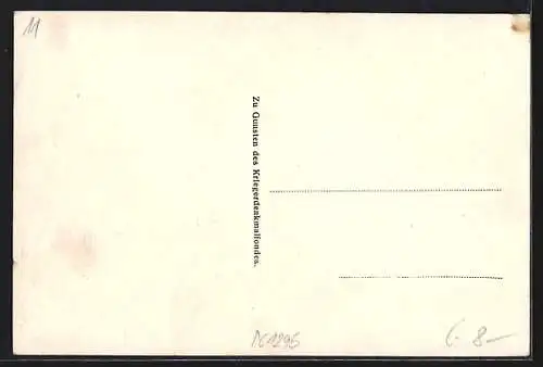 Künstler-AK Andorf /O.-Oe., Kriegerdenkmal vor der Kirche
