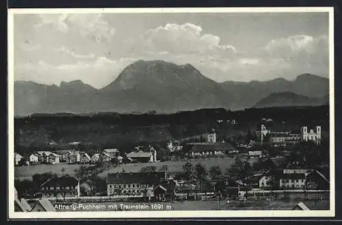 AK Attnang-Puchheim, Panorama mit Traunstein