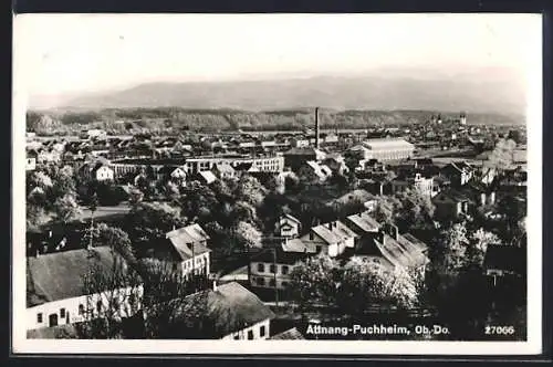 AK Attnang-Puchheim, Ortspartie aus der Vogelschau