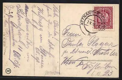 AK Attnang, Totalansicht mit dem Traunstein