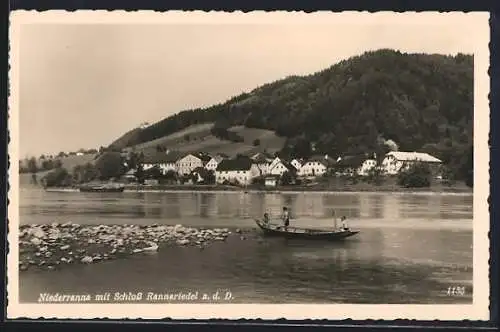 AK Hofkirchen im Mühlkreis, Niederranna mit Blick auf das Schloss Rannariedel