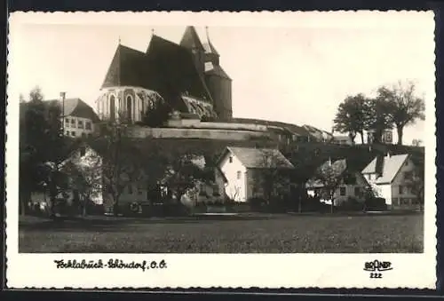 AK Vöcklabruck, Blick zur Wallfahrtskirche Schöndorf