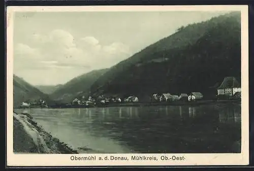 AK Kirchberg ob der Donau, Obermühl vom Donauufer aus gesehen