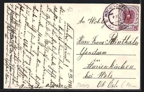 AK Hofkirchen /Mühlkreis, Marktplatz mit Kirche