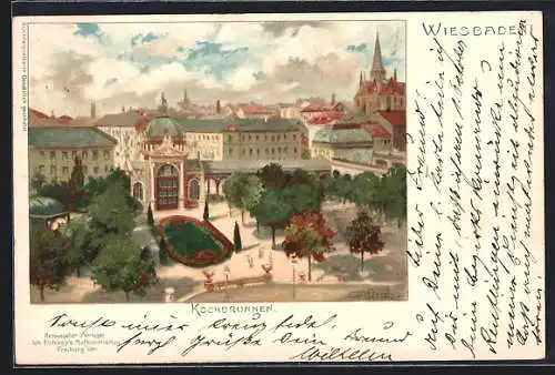 Künstler-AK Carl Münch: Wiesbaden, Kochbrunnen