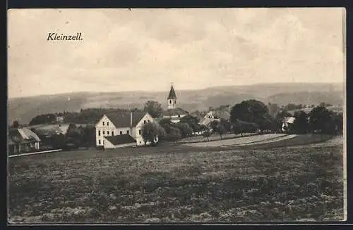 AK Kleinzell, Ortsansicht aus der Vogelschau