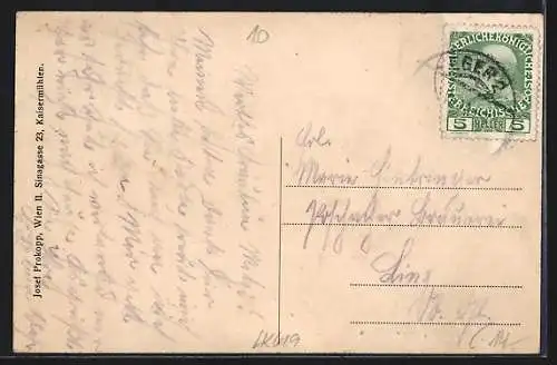 AK Sarleinsbach, Blick in den Ort mit Pferdefuhrwerk
