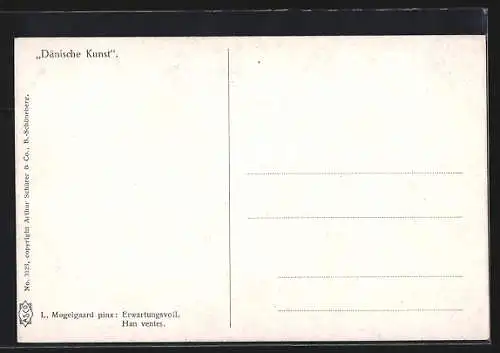Künstler-AK sign. L.Mogelgaard: Erwartungsvoll, Dänische Kunst