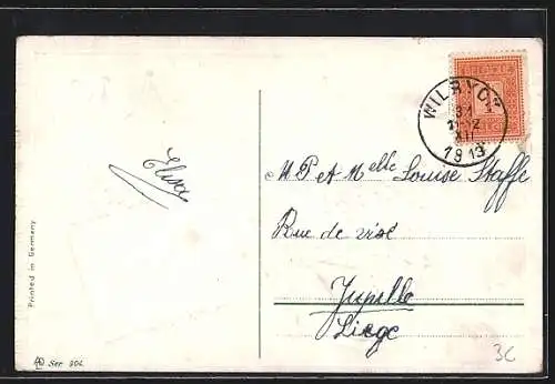 Präge-AK Gelukkig Nieuwjaar, Vergissmeinnicht und versiegelter Brief