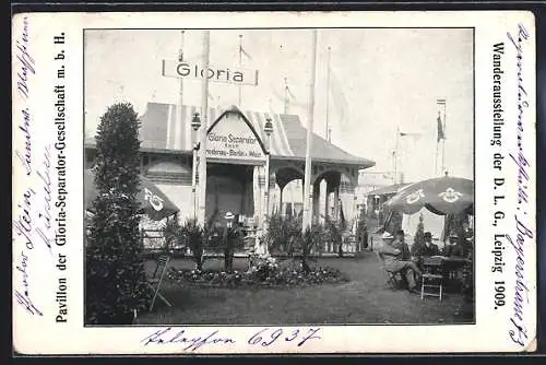 AK Leipzig, Wanderausstellung der DLG 1909, Pavillon der Gloria-Separator-Gesellschaft mbH