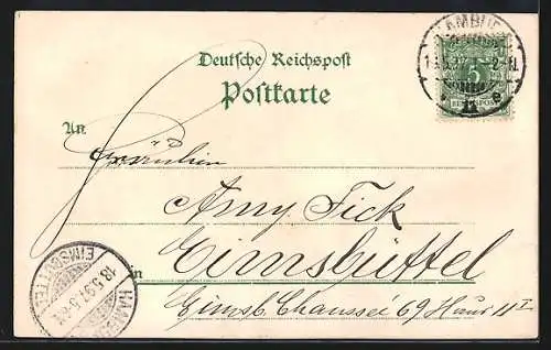 Lithographie Hamburg, Allgemeine Gartenbau-Ausstellung 1897, Gasthaus Zur Waldschenke