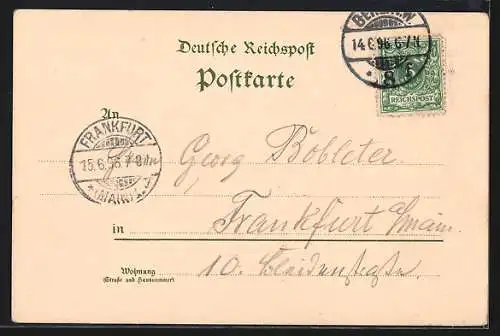 Lithographie Berlin, Gewerbe-Ausstellung 1896, Haupt-Ausstellungsgebäude, der Arbeitsausschuss