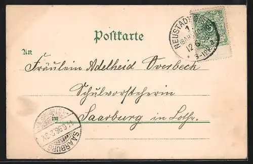 Lithographie Berlin, Gewerbe-Ausstellung 1896, Fischerei-Ausstellung am Hansa-Haus