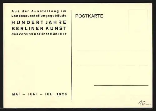 AK Berlin, Hundert Jahre Berliner Kunst, Gemälde Belle-Alliance-Platz v. August v. Rentzell